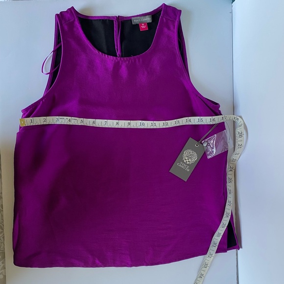 NWT Vince Camuto Sleeveless Textured Satin look Shell Top Size XS - Picture 6 of 12